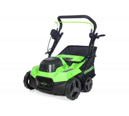 Аэратор-скарификатор аккумуляторный GreenWorks 40V, бесщеточный, c 1хАКБ 4Ач c USB и ЗУ 2517607USB4