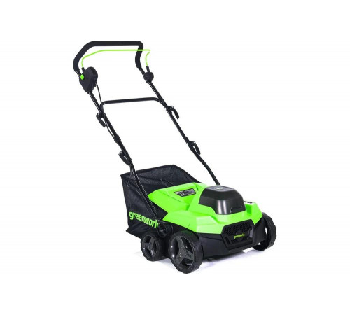 Аэратор-скарификатор аккумуляторный GreenWorks 40V, бесщеточный, c 1хАКБ 4Ач c USB и ЗУ 2517607USB4