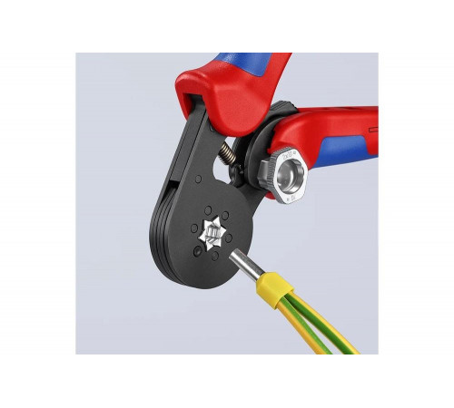 Пресс-клещи 6-гранные, обжимные Knipex KN-975314SB гильзы контакт. 0.08-10 мм², 2-е конц. гильзы 2x4мм²