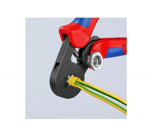 Пресс-клещи 6-гранные, обжимные Knipex KN-975314SB гильзы контакт. 0.08-10 мм², 2-е конц. гильзы 2x4мм²