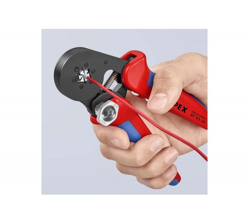 Пресс-клещи 6-гранные, обжимные Knipex KN-975314SB гильзы контакт. 0.08-10 мм², 2-е конц. гильзы 2x4мм²