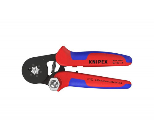 Пресс-клещи 6-гранные, обжимные Knipex KN-975314SB гильзы контакт. 0.08-10 мм², 2-е конц. гильзы 2x4мм²