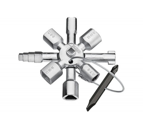 Ключ для электрошкафов с битой и переходником Knipex KN-001101