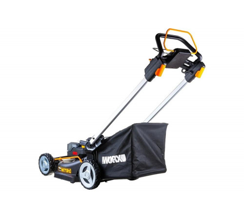 Газонокосилка самоходная WORX NITRO WG749E аккумуляторная 40V 46см, бесщеточная, с двумя АКБ на 4Ач и двойным ЗУ в 2A+2А Газонокосилка самоходная WORX NITRO WG749E аккумуляторная 40V 46см, бесщеточная, с двумя АКБ на 4Ач и двойным ЗУ в 2A+2А