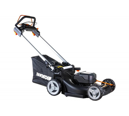 Газонокосилка самоходная WORX NITRO WG749E аккумуляторная 40V 46см, бесщеточная, с двумя АКБ на 4Ач и двойным ЗУ в 2A+2А Газонокосилка самоходная WORX NITRO WG749E аккумуляторная 40V 46см, бесщеточная, с двумя АКБ на 4Ач и двойным ЗУ в 2A+2А