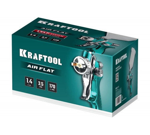 KRAFTOOL сопло 1,4 мм, краскопульт пневматический c верхним бачком AirFlat LVLP 06524-1.4 KRAFTOOL сопло 1,4 мм, краскопульт пневматический c верхним бачком AirFlat LVLP 06524-1.4