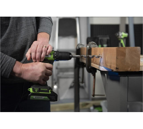 Ударная аккумуляторная дрель-шуруповерт Greenworks GD24DD60 3704107