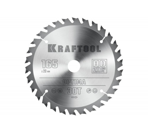 Диск пильный по дереву Optima 165x20 мм, 30Т KRAFTOOL 36951-165-20 Диск пильный по дереву Optima 165x20 мм, 30Т KRAFTOOL 36951-165-20