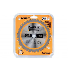 Пильный диск DEWALT DT1950, CONSTRUCTION по дереву с гвоздями 165/20 мм, 36 FTG +3 DT1950-QZ