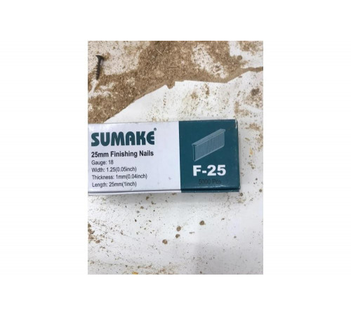 Гвозди (25 мм) 5000 шт. для гвоздезабивателей F18/30; F18/50 Sumake F-25 Гвозди (25 мм) 5000 шт. для гвоздезабивателей F18/30; F18/50 Sumake F-25