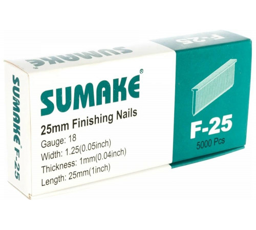 Гвозди (25 мм) 5000 шт. для гвоздезабивателей F18/30; F18/50 Sumake F-25 Гвозди (25 мм) 5000 шт. для гвоздезабивателей F18/30; F18/50 Sumake F-25
