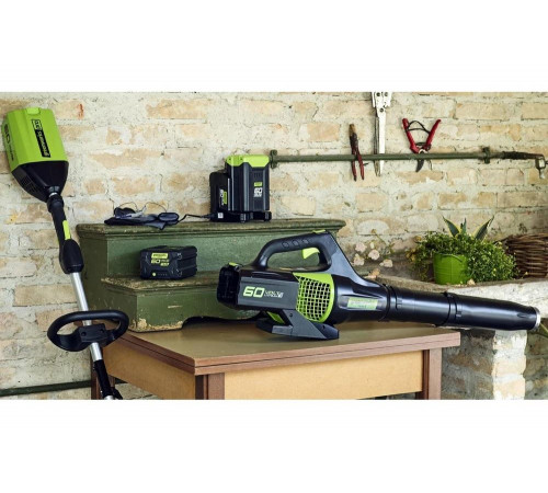 Бесщеточный аккумуляторный триммер Greenworks GD60LT 60 В, с 1 АКБ 6 А*ч и ЗУ 2108307UF Бесщеточный аккумуляторный триммер Greenworks GD60LT 60 В, с 1 АКБ 6 А*ч и ЗУ 2108307UF