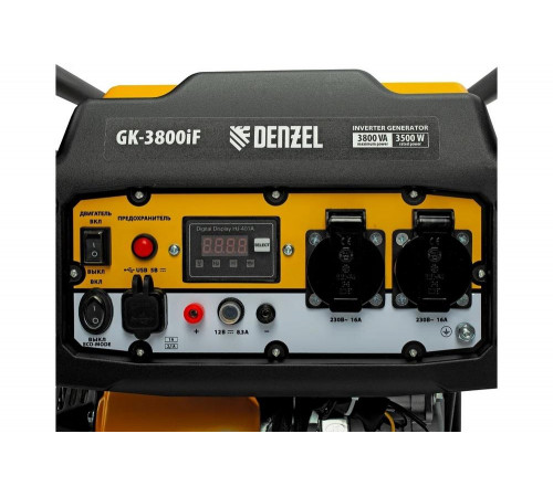 Генератор инверторный Denzel GK-3800iF, 3,8 кВт, 230 В, ручной старт 94708