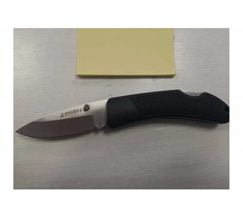 STAYER 82 мм, 2,75 мм, обрезиненная ручка, складной нож 47600-2_z01 STAYER 82 мм, 2,75 мм, обрезиненная ручка, складной нож 47600-2_z01