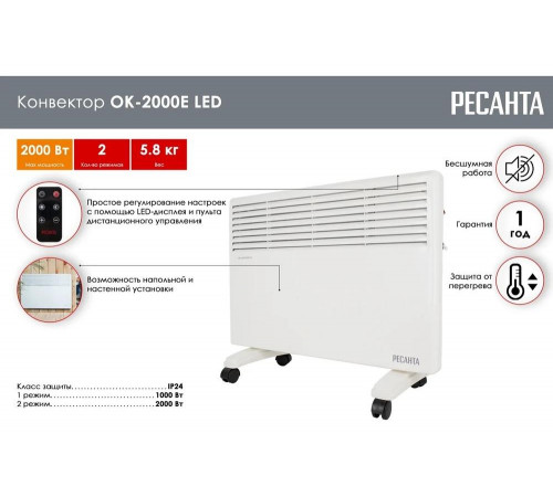 Конвектор РЕСАНТА ОК-2000Е  