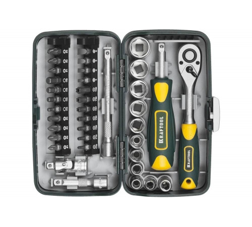 KRAFTOOL Universal-38 38 предм., Универсальный набор инструмента (27970-H38) KRAFTOOL Universal-38 38 предм., Универсальный набор инструмента (27970-H38)