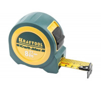 Рулетка Kraftool PRO Kraft-Max длинный вылет, нейлон, упрочненный двухкомпонентный корпус, 8м 27мм 34127-08-27