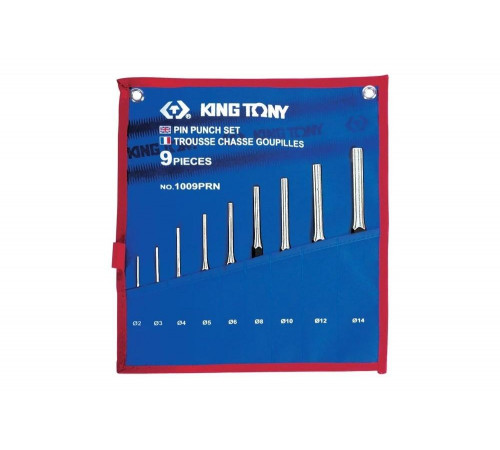 Набор выколоток, чехол из теторона, 9 предметов KING TONY 1009PRN
