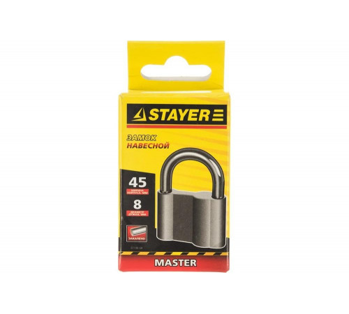 STAYER 45х25х37 мм, дисковый механизм секрета, замок навесной 37148-50 STAYER 45х25х37 мм, дисковый механизм секрета, замок навесной 37148-50