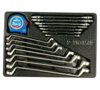 Набор накидных и рожковых ключей, рулетка, ложемент, 15шт KING TONY 9-90315MR