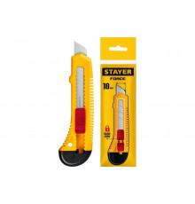 Упрочненный нож STAYER Force из АБС пластика, сегментированные лезвия 18 мм 0911_z01