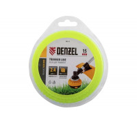 Леска FLEX CORD зубчатый квадрат 2.4 мм, 15 м, блистер для триммера Denzel 96214