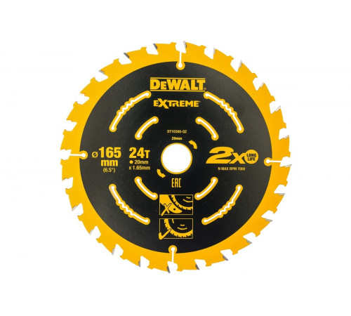Диск пильный по дереву (165х20 мм; 24) DEWALT DT 10300