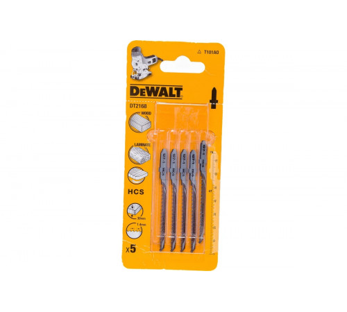 Пилки для лобзика по дереву (76 мм; шаг зубьев 1.4 мм) 5 шт. DEWALT DT 2168