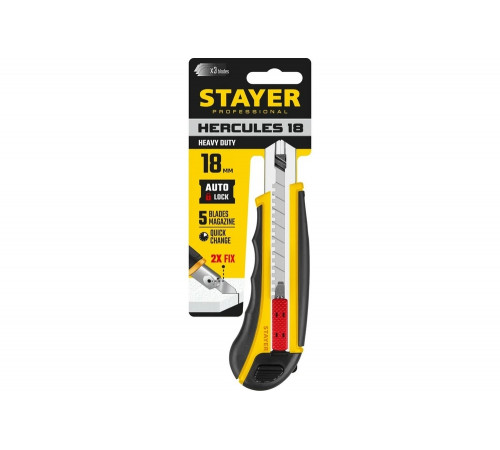 Нож с автозаменой STAYER Hercules-18 18 мм 09165_z01 Нож с автозаменой STAYER Hercules-18 18 мм 09165_z01