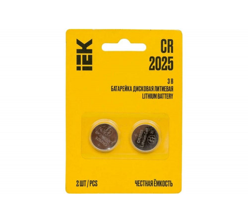 Дисковая литиевая батарейка IEK cr2025 (2шт/блистер) ABT-CR2025-OP-L02 Дисковая литиевая батарейка IEK cr2025 (2шт/блистер) ABT-CR2025-OP-L02