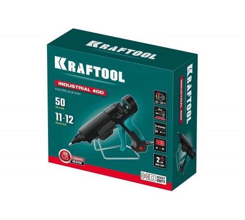 KRAFTOOL 11-12 мм, 400 Вт, пистолет термоклеящий, электрический Industrial 400 06843-300-12