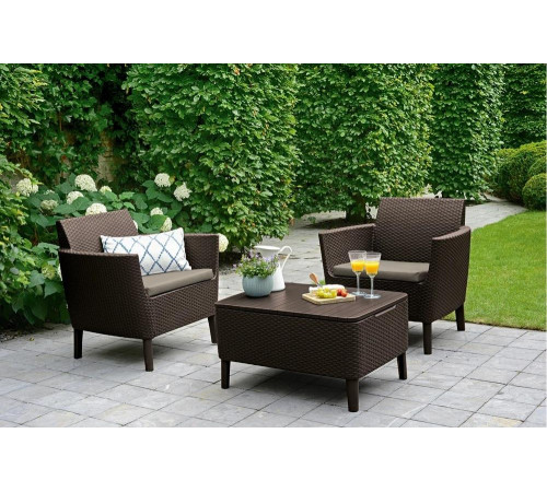 Комплект мебели балконная серия Salemo balcony set коричневый 236845 Комплект мебели балконная серия Salemo balcony set коричневый 236845