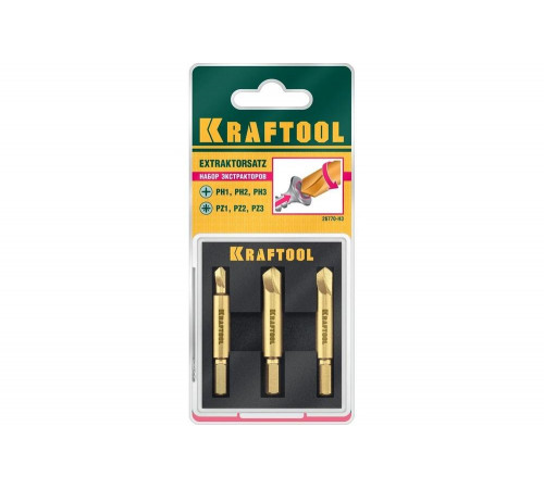 KRAFTOOL 3 шт., набор экстракторов поврежденного крепежа 26770-H3 KRAFTOOL 3 шт., набор экстракторов поврежденного крепежа 26770-H3