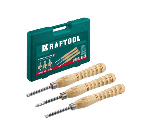 KRAFTOOL 3 шт., набор ручных резцов по дереву Precision-3 18369 KRAFTOOL 3 шт., набор ручных резцов по дереву Precision-3 18369