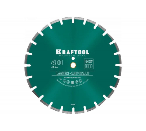 Диск алмазный отрезной по асфальту KRAFTOOL LASER-ASPHALT (400х25.4 мм) 36687-400 Диск алмазный отрезной по асфальту KRAFTOOL LASER-ASPHALT (400х25.4 мм) 36687-400