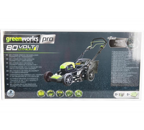 Аккумуляторная газонокосилка GREENWORKS GC82LM46SPK5 (2502507UB) Аккумуляторная газонокосилка GREENWORKS GC82LM46SPK5 (2502507UB)