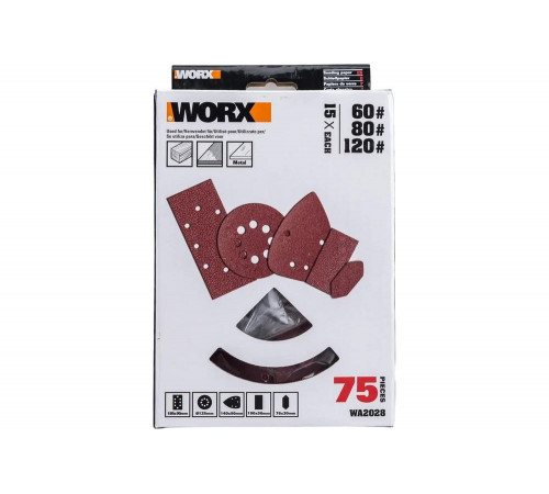 Набор шлифовальных листов для виброшлифмашины WORX WA2028 Набор шлифовальных листов для виброшлифмашины WORX WA2028