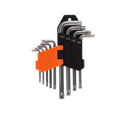 Набор имбусовых ключей HARDEN TORX, CRV, 9шт: T10,T15,T20,T25,T27,T30,T40,T45,T50 540601