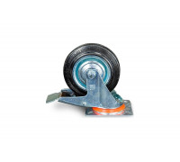 Колесо поворотное резина SCb 63 160 мм с тормозом (N) TOR 1024201