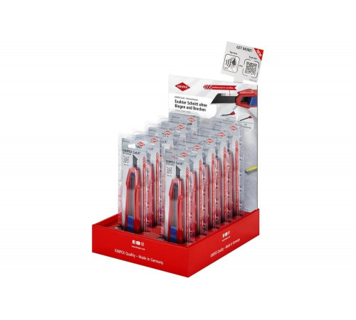 Укомплектованный дисплей KNIPEX CutiX нож универсальный KN-9010165BK 12 шт. KN-001801V44 Укомплектованный дисплей KNIPEX CutiX нож универсальный KN-9010165BK 12 шт. KN-001801V44