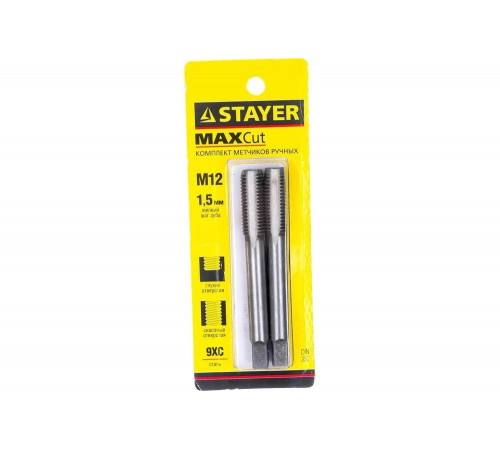 STAYER M12 х 1.5 мм, 2 шт., комплект метчиков MaxCut 28025-12-1.5-H2 STAYER M12 х 1.5 мм, 2 шт., комплект метчиков MaxCut 28025-12-1.5-H2
