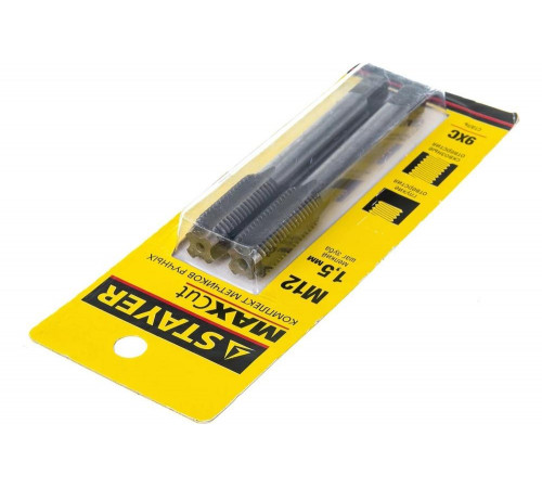 STAYER M12 х 1.5 мм, 2 шт., комплект метчиков MaxCut 28025-12-1.5-H2 STAYER M12 х 1.5 мм, 2 шт., комплект метчиков MaxCut 28025-12-1.5-H2