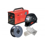 Сварочный полуавтомат FUBAG IRMIG 140 syn с горелкой 150а в комплекте + набор из 3 предметов: маска+краги сварщика+проволока 41399_vset