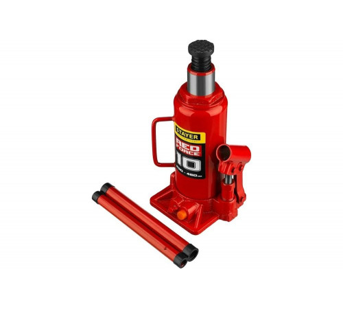 STAYER 10 т, 230-460 мм, домкрат бутылочный гидравлический RED FORCE 43160-10_z01 Professional