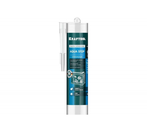 KRAFTOOL 300 мл, стекольный, силиконовый герметик KRAFTSIL GX107 AQUA STOP 41256-4 KRAFTOOL 300 мл, стекольный, силиконовый герметик KRAFTSIL GX107 AQUA STOP 41256-4