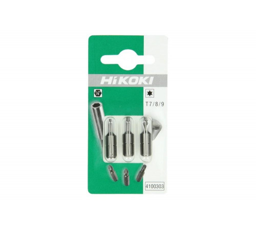 Набор бит Torx T7/T8/T9, 25 мм, 1/4" HiKOKI 4100303 Набор бит Torx T7/T8/T9, 25 мм, 1/4" HiKOKI 4100303
