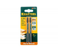 Пилки Kraftool для электролобзика по дереву 75x2.5 мм чистый рез 2 шт. EU 159511-2.5