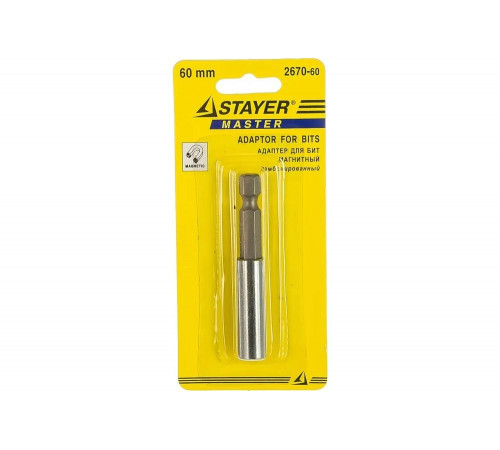 STAYER 60мм, адаптер для бит магнитный 2670-60