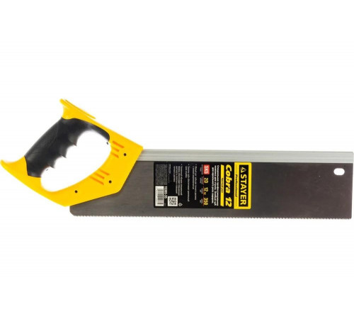 STAYER 12 TPI, 350 мм, ножовка с усиленным обушком для стусла (пила) COBRA 12 15365-35 STAYER 12 TPI, 350 мм, ножовка с усиленным обушком для стусла (пила) COBRA 12 15365-35