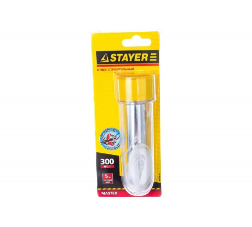 STAYER 5 м, 300 г, отвес строительный со шнуром 0635-30_z01 STAYER 5 м, 300 г, отвес строительный со шнуром 0635-30_z01